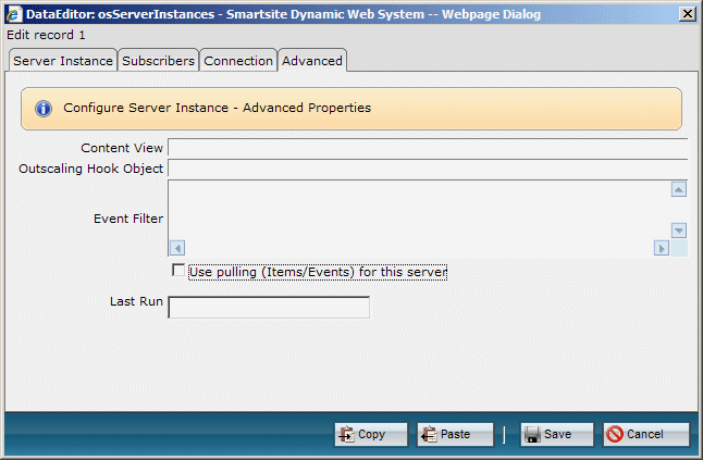 Cms Manager Server Instance - Advanced
